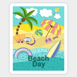 Hello Summer - Beach Day Magnet